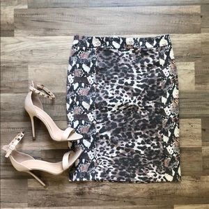 H&M leopard/snake print skirt